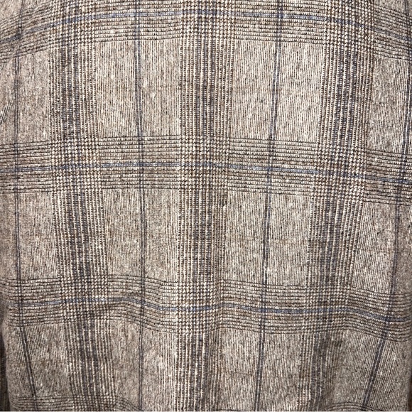 Piazza Sempione Blue & Brown Wool Boxy Buttondown Blazer Size S/M Vintage Womens - Picture 5 of 7